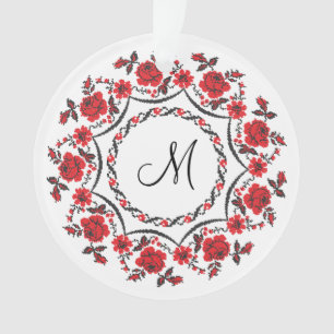 Ornamento Anel rosa Monograma Personalizado Monograma Inicia