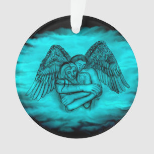 Ornamento Angel Eros in Love, design preto e verde