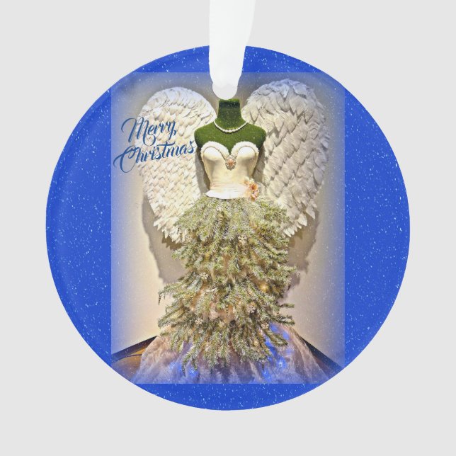 Ornamento Angel Mannequin Vestido em Árvore de Natal (Frente)