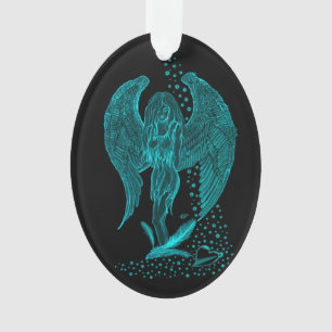 Ornamento Angel perdeu no Love, Design preto e verde