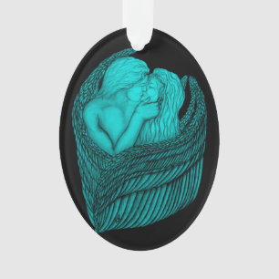 Ornamento Angels Kissing, Design preto e verde