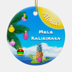 Ornamento animadores de Mele Kalikimaka, 2 tomados