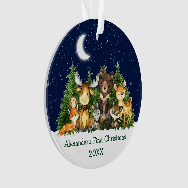 Ornamento Animais da Floresta de Natal - FOTO DE VOLTA (Frente)