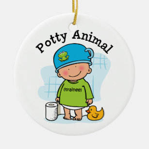 Ornamento animal do menino do Potty