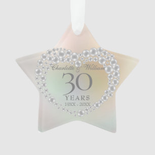 Ornamento Aniversário de 30 anos de casamento Pérola