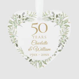 Ornamento Aniversário de 50 Anos de Casamento em Verde Foto
