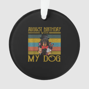 Ornamento Aniversário De Agosto Com Meu Gordon Setter Dog 20