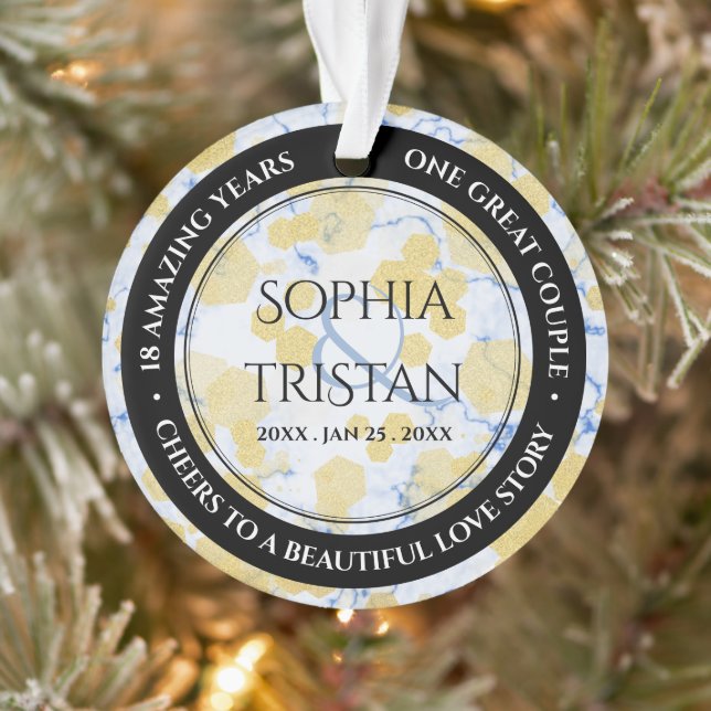 Ornamento Aniversário de Casamento de Porcelana 18 (Árvore)