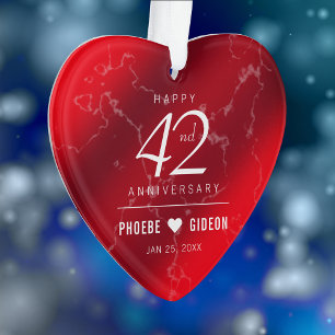 Ornamento Aniversário de Casamento do Elegante 42º Jasper