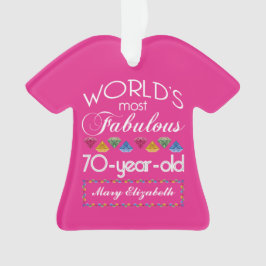 Ornamento aniversário do 70 a maioria de rosa colorido