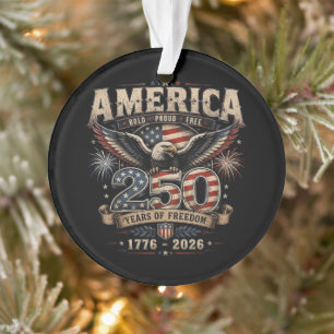 Ornamento Aniversário Patriótico Americano de 250 anos dos E