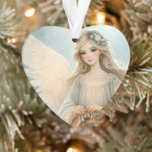 Ornamento Anjo Celestial de Inverno Lanterna da Graça