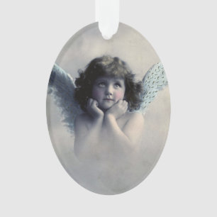 Ornamento Anjo da Fotografia Vitoriano Vintage