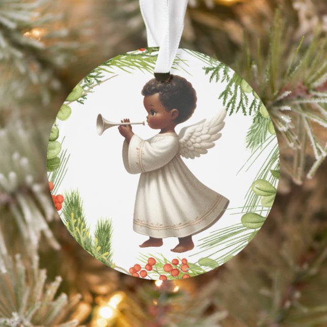 Ornamento Anjo de Natal Afro-Americano (Árvore)