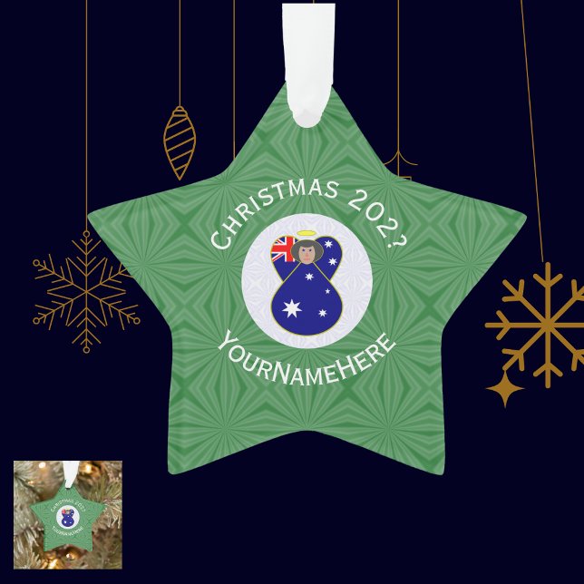 Ornamento Anjo de Natal da Sinalizador Australiana Personali (Criador carregado)