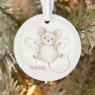Ornamento Anjo de Neve de Rato Natal de Inverno