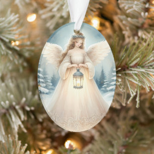 Ornamento Anjo Lanterna Celestial de Inverno da Esperança