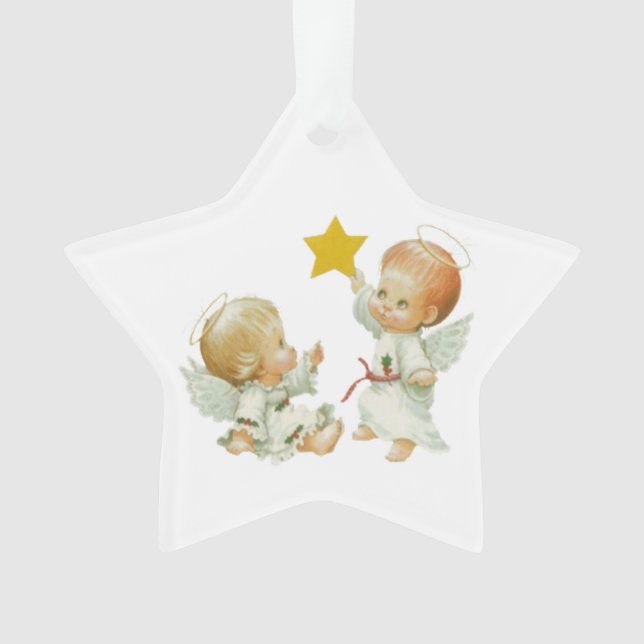 Ornamento Anjos do Natal do bebê (Frente)