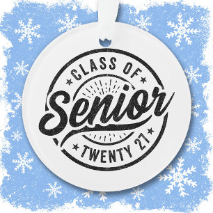 Ornamento Ano de Graduação Escola Retro Turma de 2027