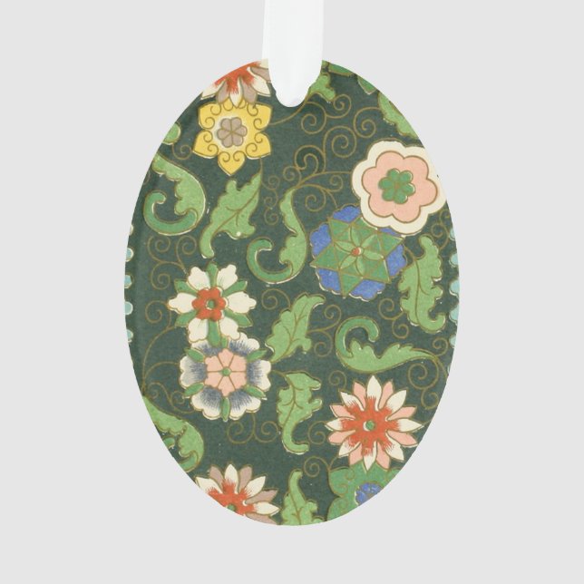 Ornamento Antigo Padrão Chinês de Cloisonné: Jade Verde (Verso)