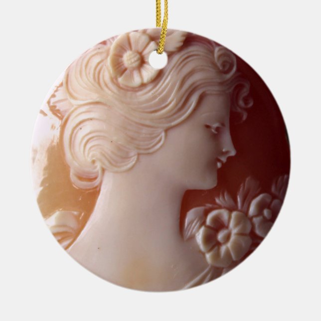 Ornamento Antiquado Vintage Cameo Cerâmico (Frente)