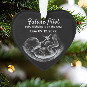 Ornamento Anúncio Divertido de Gravidez de Futuro Piloto de