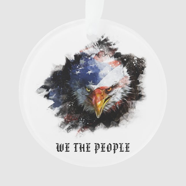 Ornamento *~* AP16 WE THE PESSOAS USA Flag Patriotic EAGLE (Frente)