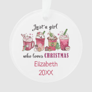 Ornamento Apenas uma garota que ama café de Natal divertido 