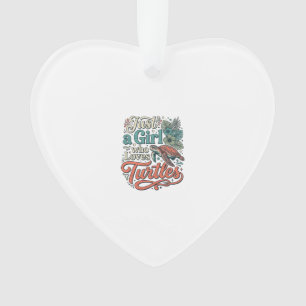 Ornamento Apenas uma Garota que Ama Tartarugas Camisa Vintag
