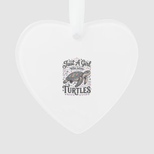 Ornamento Apenas Uma Garota Que Ama Tartarugas Camisa Vintag