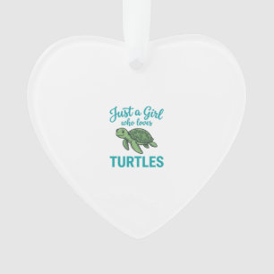 Ornamento Apenas uma Garota que Ama Tartarugas Camiseta Vint
