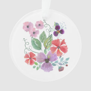 Ornamento Aquarela, flores.