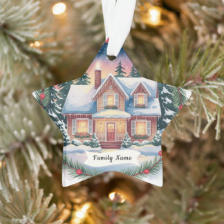 Ornamento Aquarela Natal Personalizar Casa Família