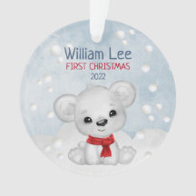 Aquarela Urso Polar Bebê 1rua Primeiro Natal