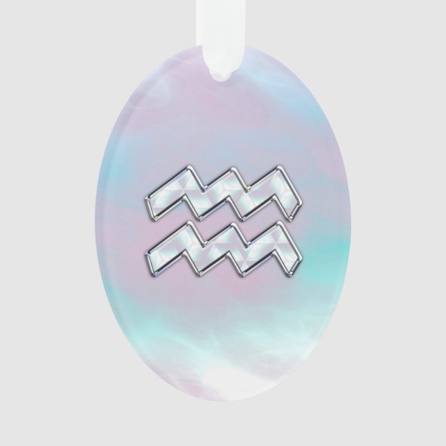 Ornamento Aquarius Zodiac Símbolo da Mãe da Decoração Pérola (Frente)