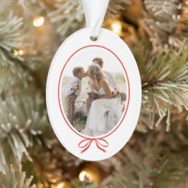 Ornamento Arco Vermelho Simples Oval Foto Natal