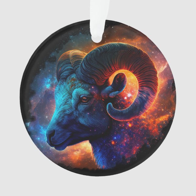 Ornamento Aries Sinal de Estrela Zodiac - Sem Texto - Orname (Frente)
