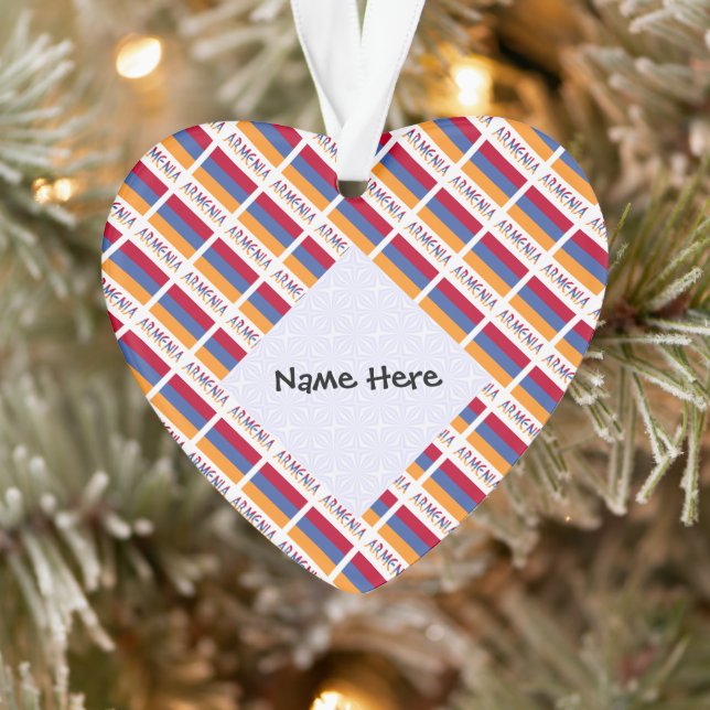 Ornamento Armênia - Bandeira armênia - Personalização negra (Árvore)