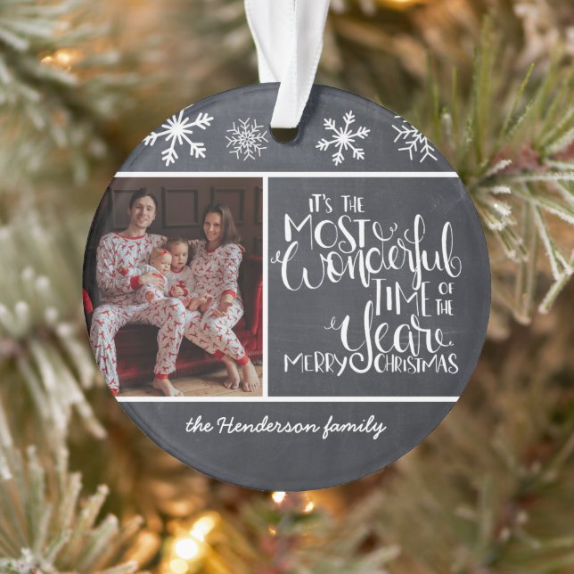 Ornamento Arranjo de Natal em Slate Grey com Floco de Neve e (Árvore)