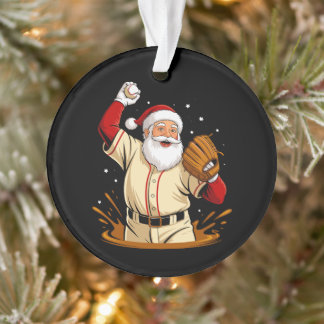 Ornamento Arremessador de beisebol do Papai Noel Jogador de 