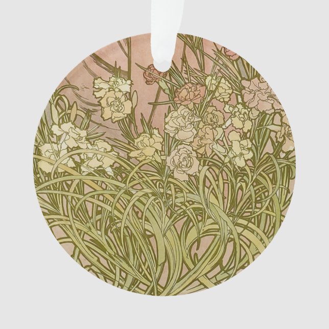 Ornamento Art Nouveau Alfonse Mucha Floral (Frente)