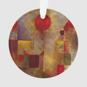 Ornamento Arte Colorida Abstrata Balão Vermelho Paul Klee 