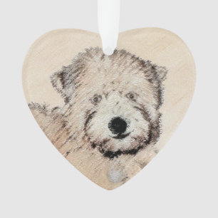 Ornamento Arte De Cão De Pintar De Pintar Com Cachorro Molh