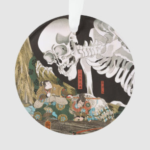 Ornamento Arte de Esqueleto Espetacular Ukiyo-e Vintage Kuni