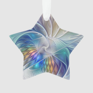 Ornamento Arte Floral Fractal, Flor Abstracta Colorida