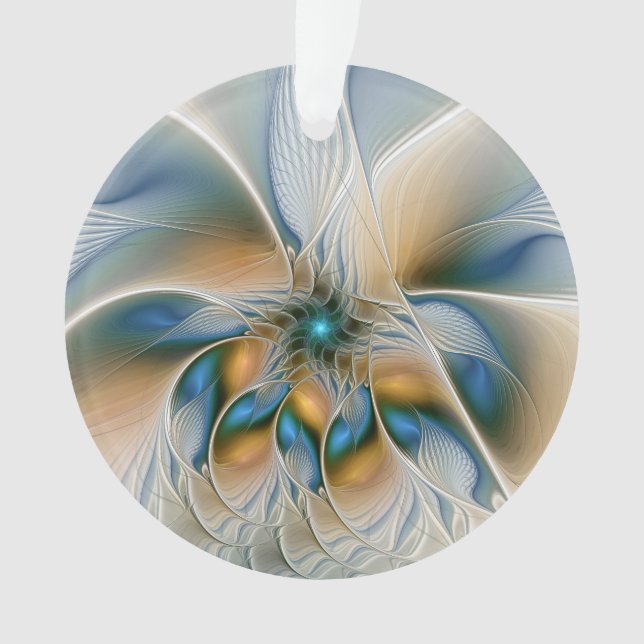 Ornamento Arte Fractal, Abstrato Fantasia, Com Azul (Frente)