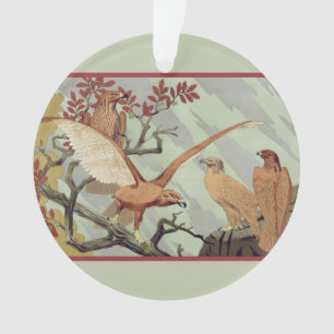 Ornamento Arte Vintage Art Nouveau Verde Oliva Águia Arte da