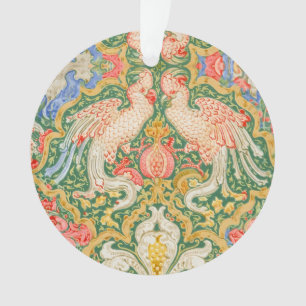 Ornamento Arte Vintage de Cacatua e Pavão de Walter Crane