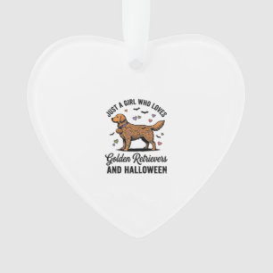 Ornamento Arte Vintage de Menina do Retriever Dourado de Hal