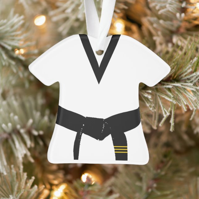 Ornamento Artes Marciais Cintura Preta de 3.º Grau, Uniforme (Árvore)